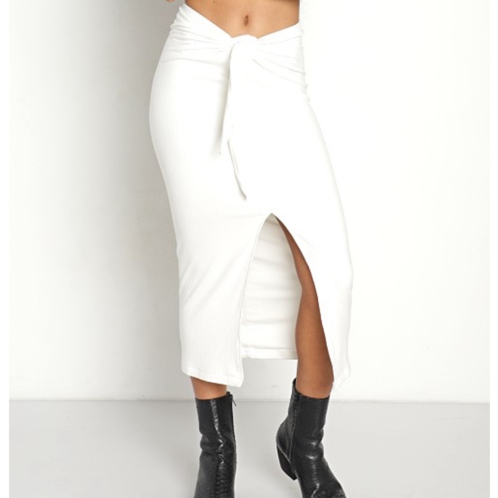 Stillwater tied rib maxi skirt